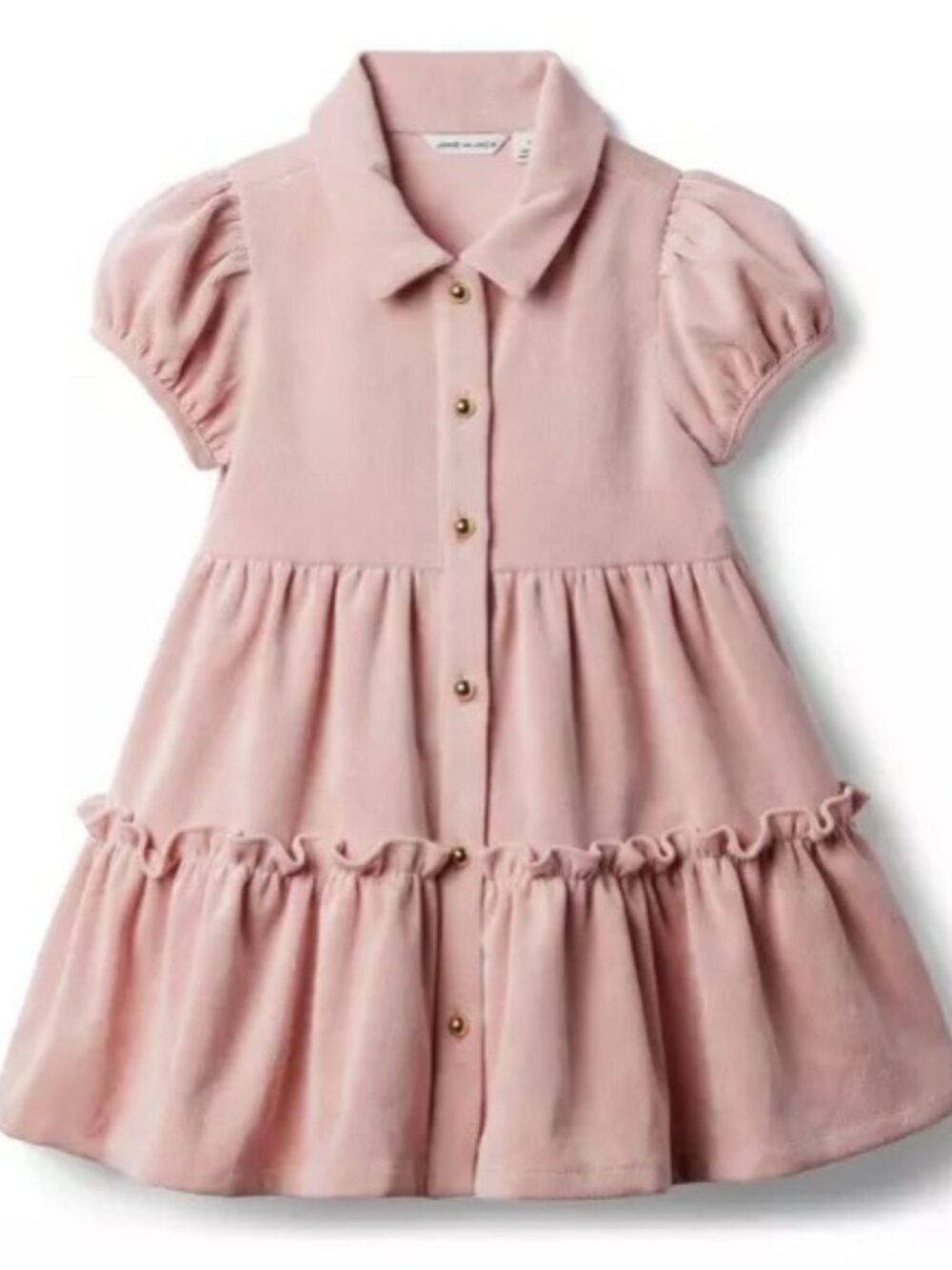Janie And Jack Corduroy Button Tiered Dress Dusty Rose 2T Girls